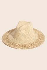 Two Tone Floppy Boho Straw Hat