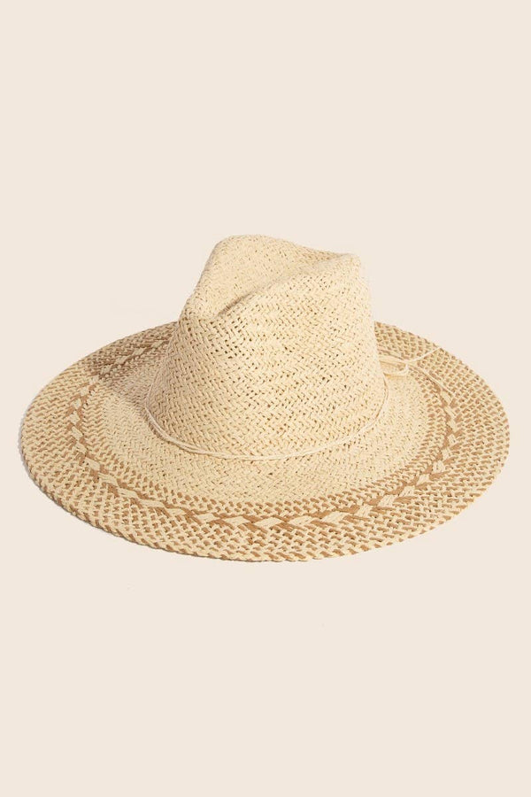 Two Tone Floppy Boho Straw Hat