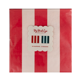 Red and Pink Green and Mint Striped Cocktail Napkin Set