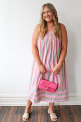 Multi Striped Midi Dress