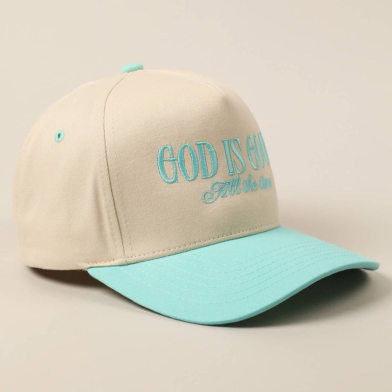 God Is Good All The Time Embroidery Trucker Hat