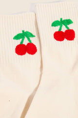 Cherry Embroidered Socks