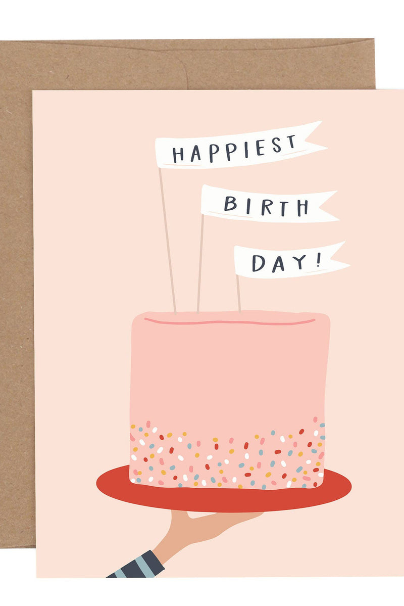 Sprinkled Cake Happiest Birthday Greeting Card