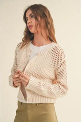 Crochet Knitted Buttondown Cardigan 2 Colors!