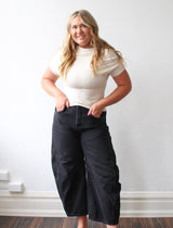 Solid Off Shoulder Drape Top