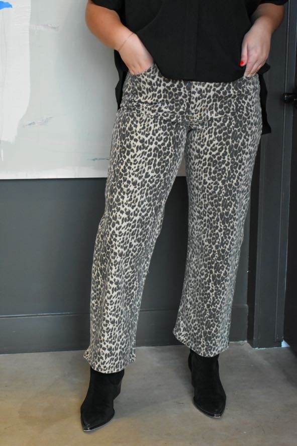 High Rise Vintage Straight Leopard