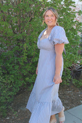 Striped Tie Back Maxi Dress