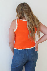 Contrast Crochet Trim Knit Tank