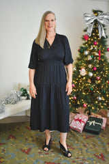 Lina Satin Midi Dress