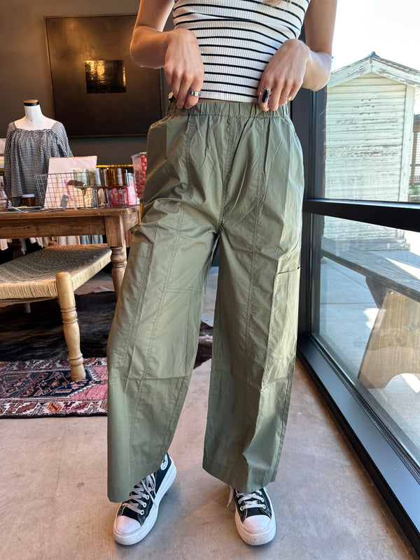 Seamed Cotton Cargo Pants