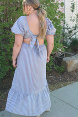 Striped Tie Back Maxi Dress