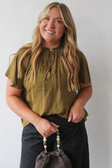 Raglan Sleeve Polyester Blouse