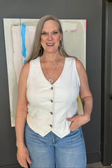 RISEN V-Neck Button Down Vest