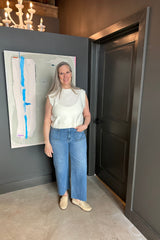 Soft Knit Ribbed Edges Detail Open Back Vest