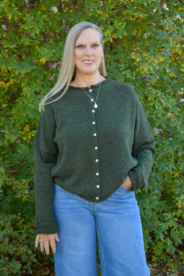Hunter Green Piper Cardigan