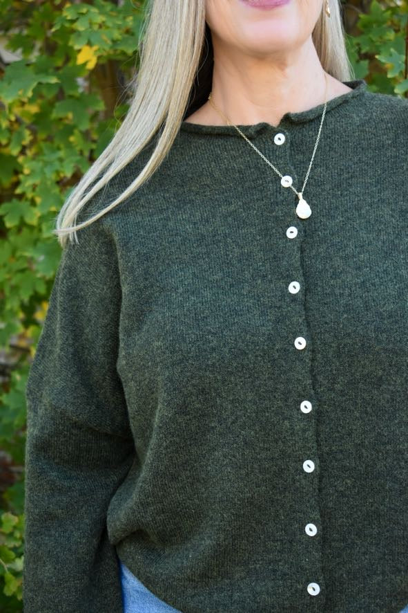 Hunter Green Piper Cardigan