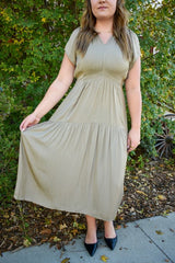 Riggs Ruffle Satin Midi Dress 2 Colors!