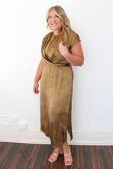 Satin Cross Front Tie Strap Maxi
