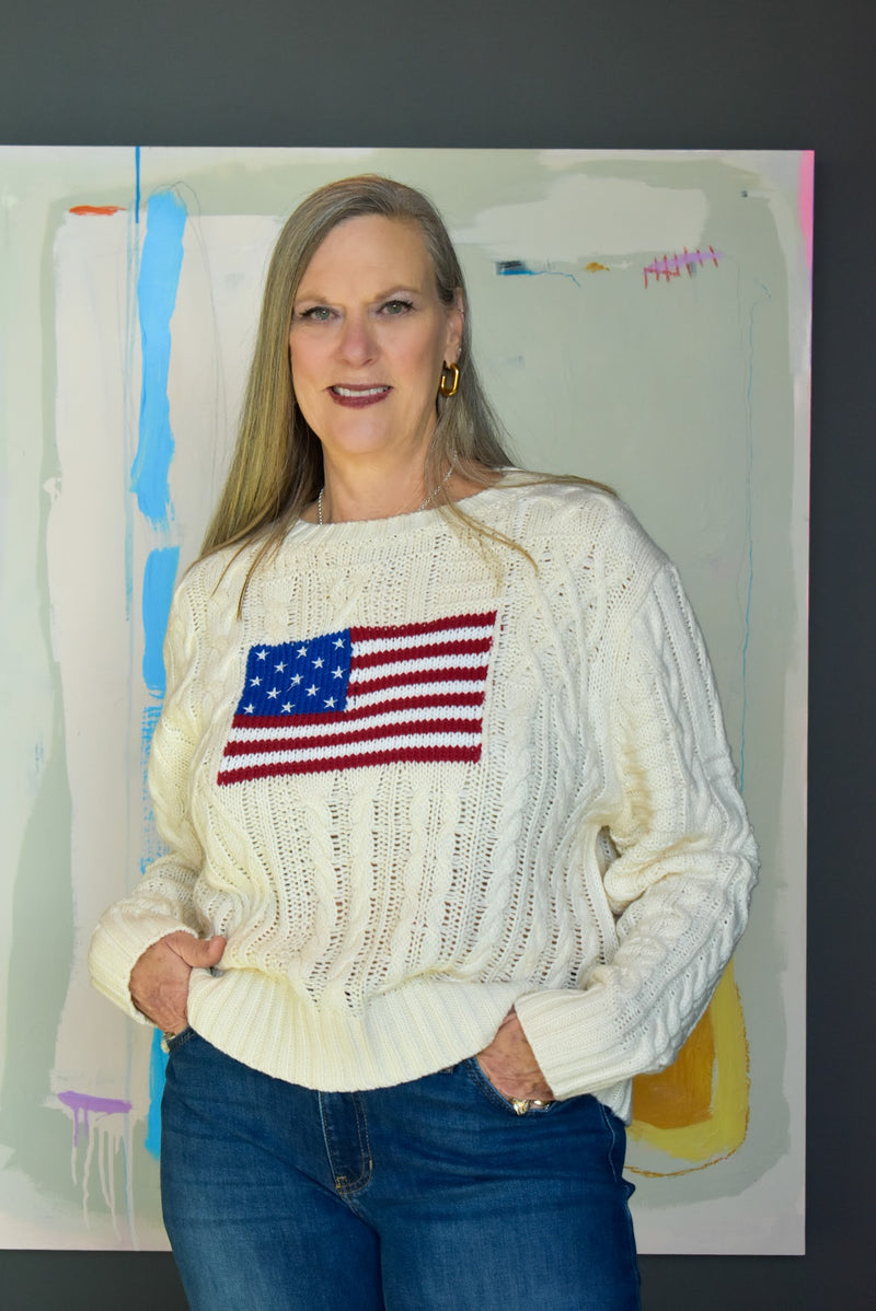 USA Cable Knit Sweater