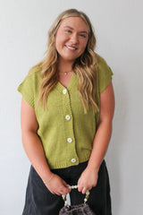 V Neck Button Up Sweater Vest