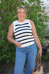 John + Jenn Lynx Coastal Navy Knitted Tank