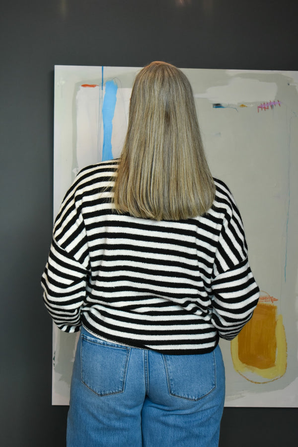 Piper Cardigan - Black Striped