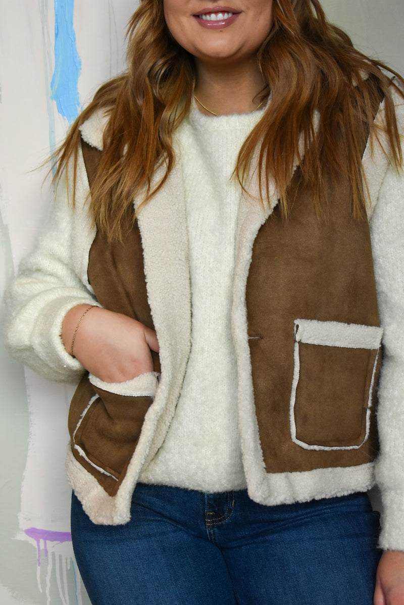 Nellie Suede Pocketed Vest
