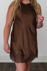 Woven Satin Sleeveless Mini