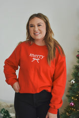 Merry Bow Christmas Sweatshirt
