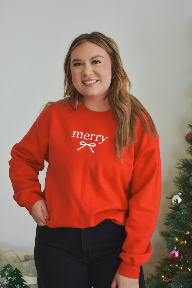 Merry Bow Christmas Sweatshirt