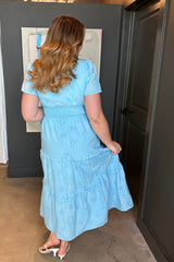 Vanesa Eyelet Palmer Poplin Tiered Maxi Dress