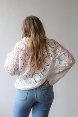Floral Eyelet Button Up Shirt