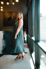 Dark Teal Midi Dress