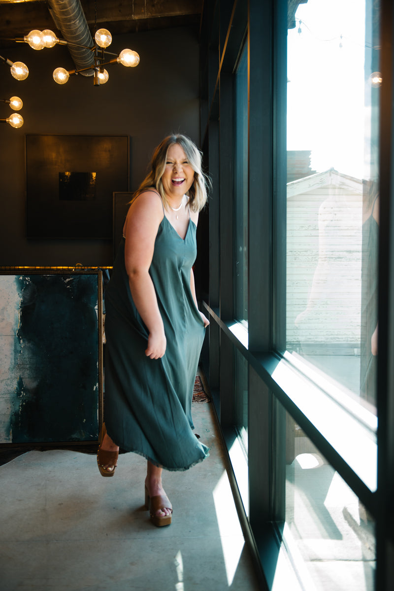 Dark Teal Midi Dress