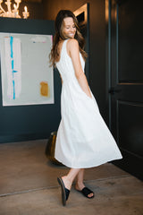 Ivory Linen Midi Dress