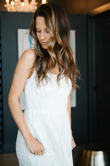 Ivory Linen Midi Dress