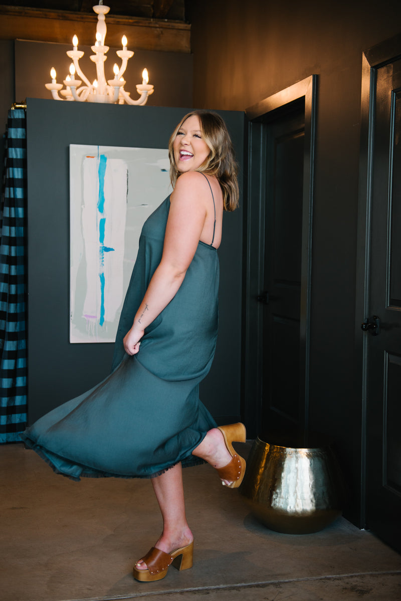 Dark Teal Midi Dress