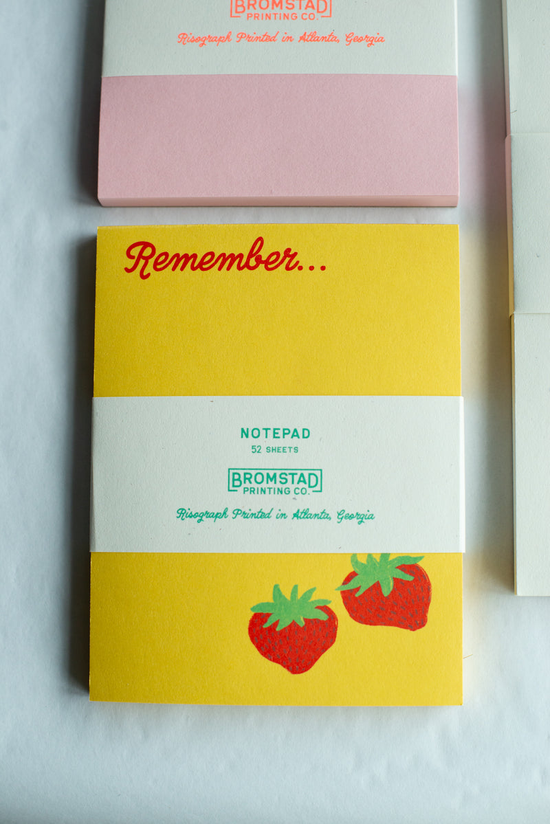 Remember Strawberry - Risograph A2 Notepad