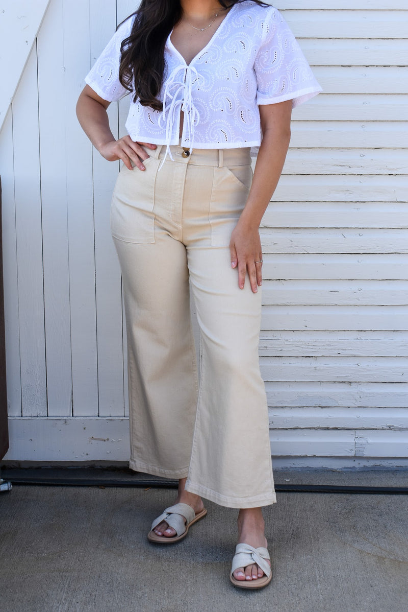 Aria Hi-Waist Pants Oatmeal