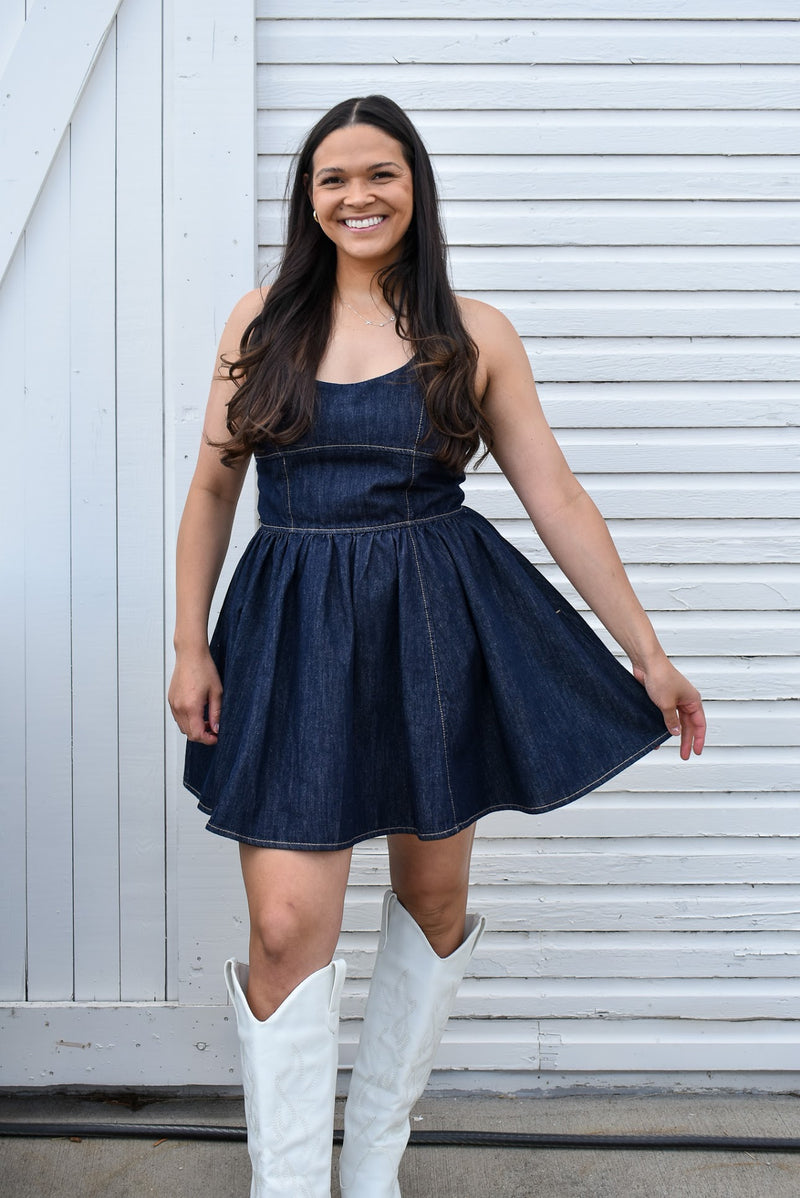 Indigo Denim Mini Dress