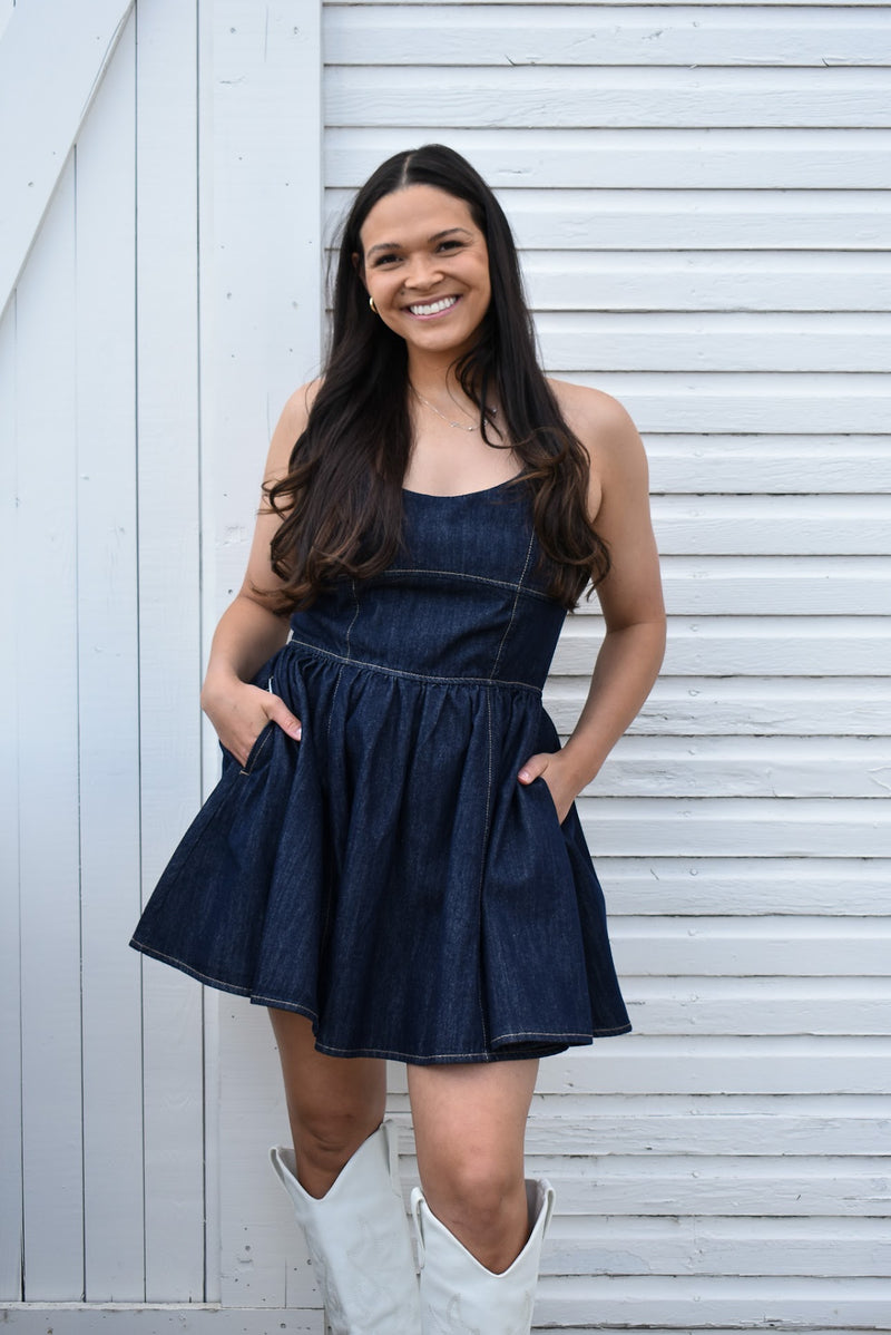 Indigo Denim Mini Dress