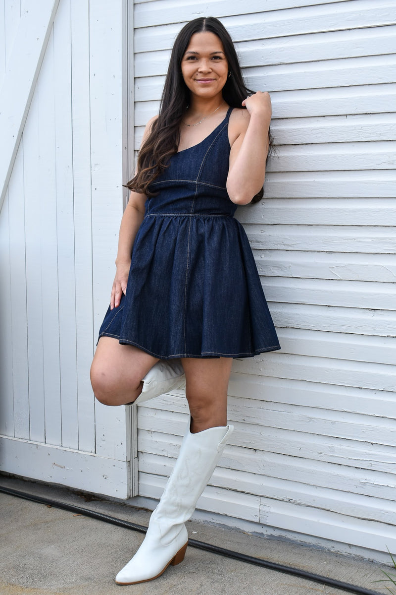 Indigo Denim Mini Dress