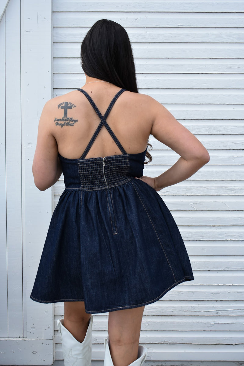 Indigo Denim Mini Dress
