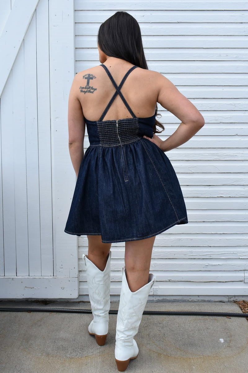 Indigo Denim Mini Dress