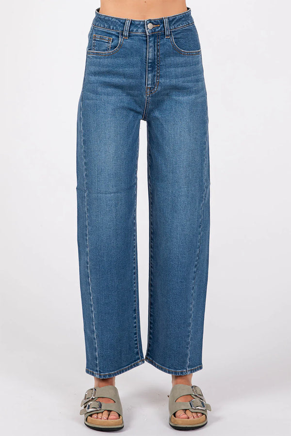 Modena High Rise Side Pannel Barrel Jean