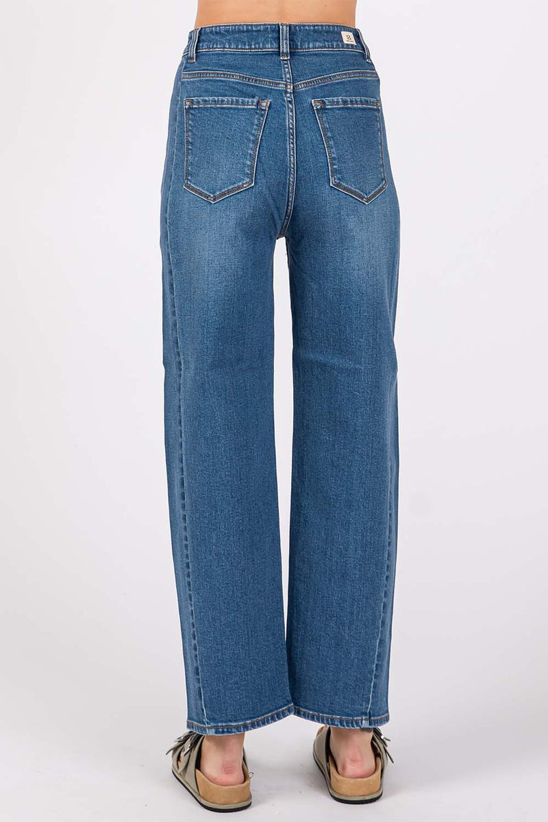 Modena High Rise Side Pannel Barrel Jean