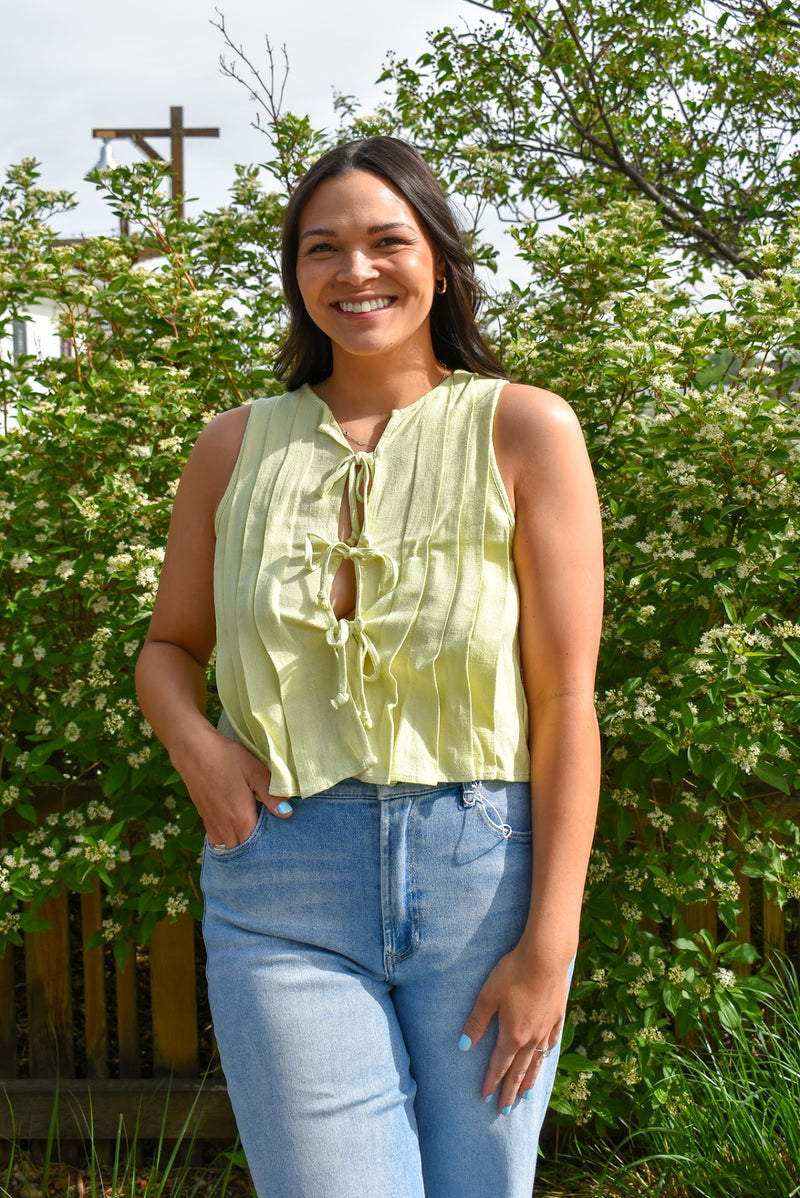 Aubrey Pleated Woven Top