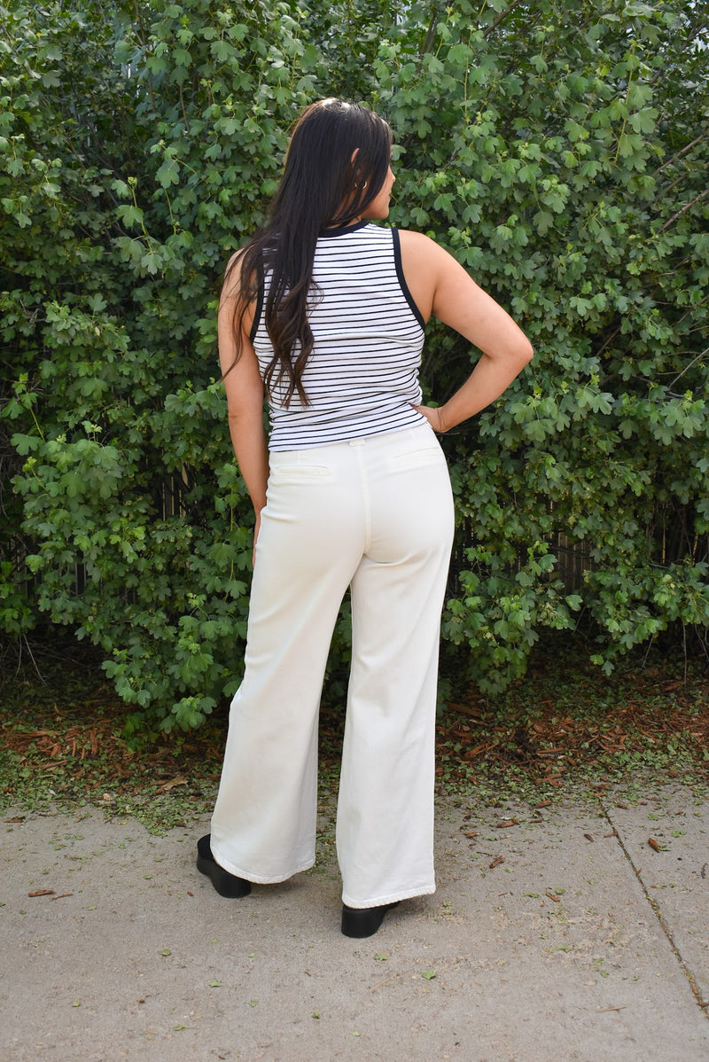 Patch Pocket Wide Leg Flare