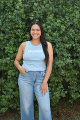 I Love Cowboys Ribbed Crop Tank