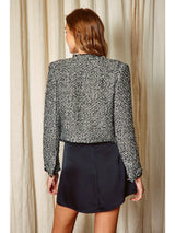 Open Front Tweed Blazer